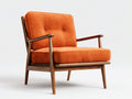 Fauteuil - tissu - 72x78x85 cm - orange - structure en bois(Orange)