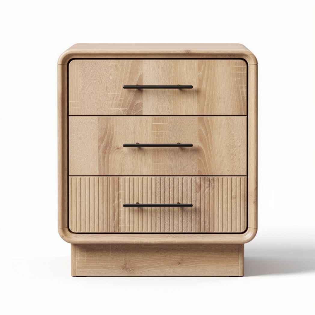 Table de chevet avec tiroirs pour chambre en bois - 40 x 40 x 50
