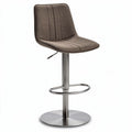 Tabouret de bar réglable en tissu avec repose-pieds - 45 x 45 x 100