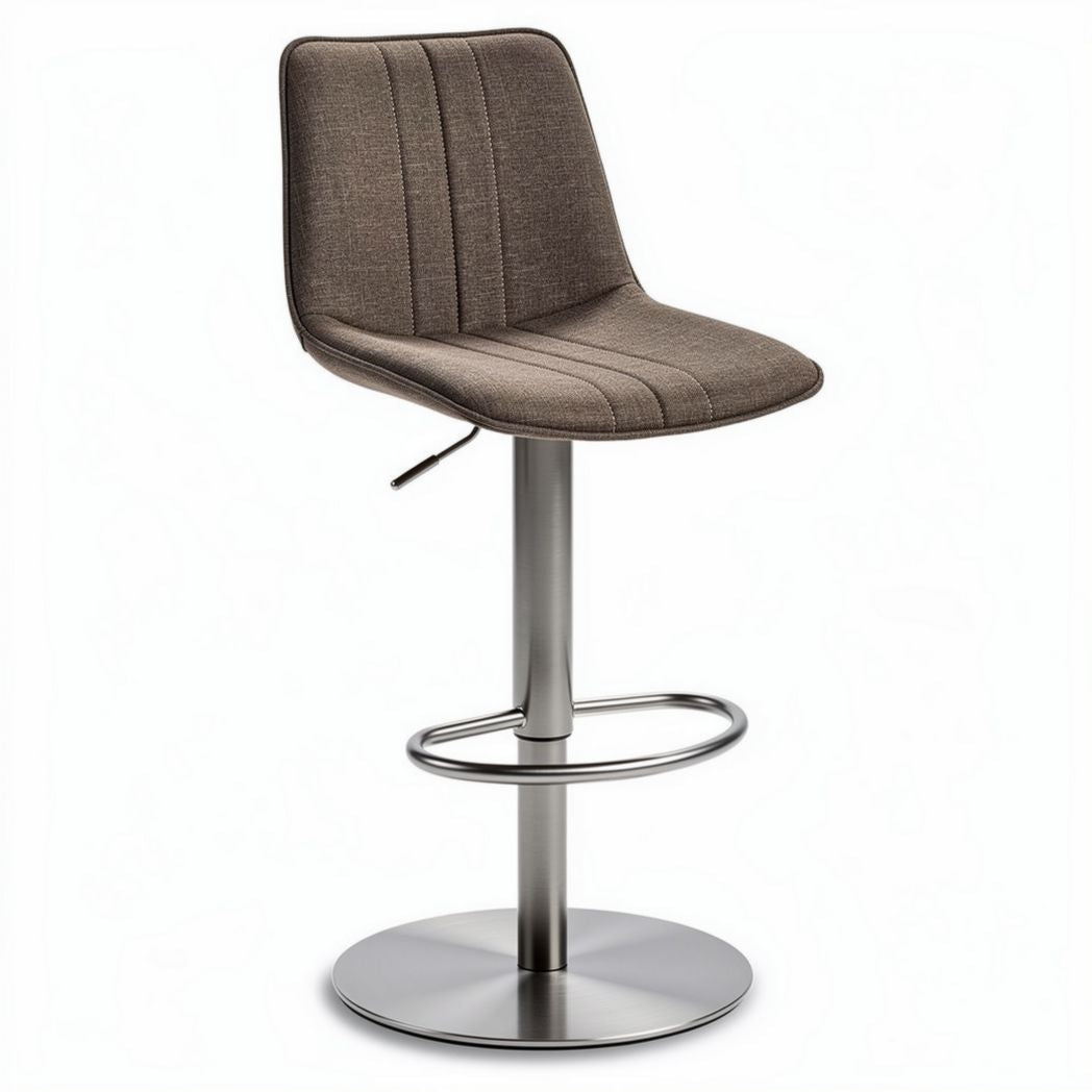 Tabouret de bar réglable en tissu avec repose-pieds - 45 x 45 x 100