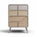 Commode de rangement pour chambre en bois et métal - 50 x 40 x 80