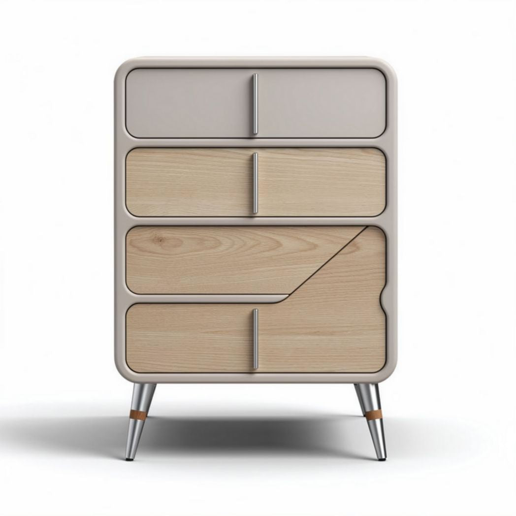 Commode de rangement pour chambre en bois et métal - 50 x 40 x 80