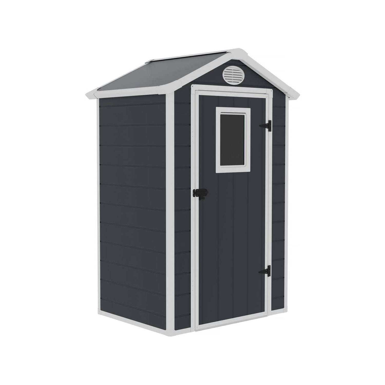 Habitat et Jardin - Texas resin garden shed - anchoring kit included - 1.34 m , - Anthracite(Anthracite/Blanc)