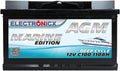 Batterie AGM 100Ah 12V Décharge Profonde Sans Entretien Étanche – Accumulateur Idéal pour Panneaux Solaires, Camping-Car, Voiture, Bateau, Fourgon Aménagé, Systèmes Photovoltaïques, Énergie Solaire,(80AH)