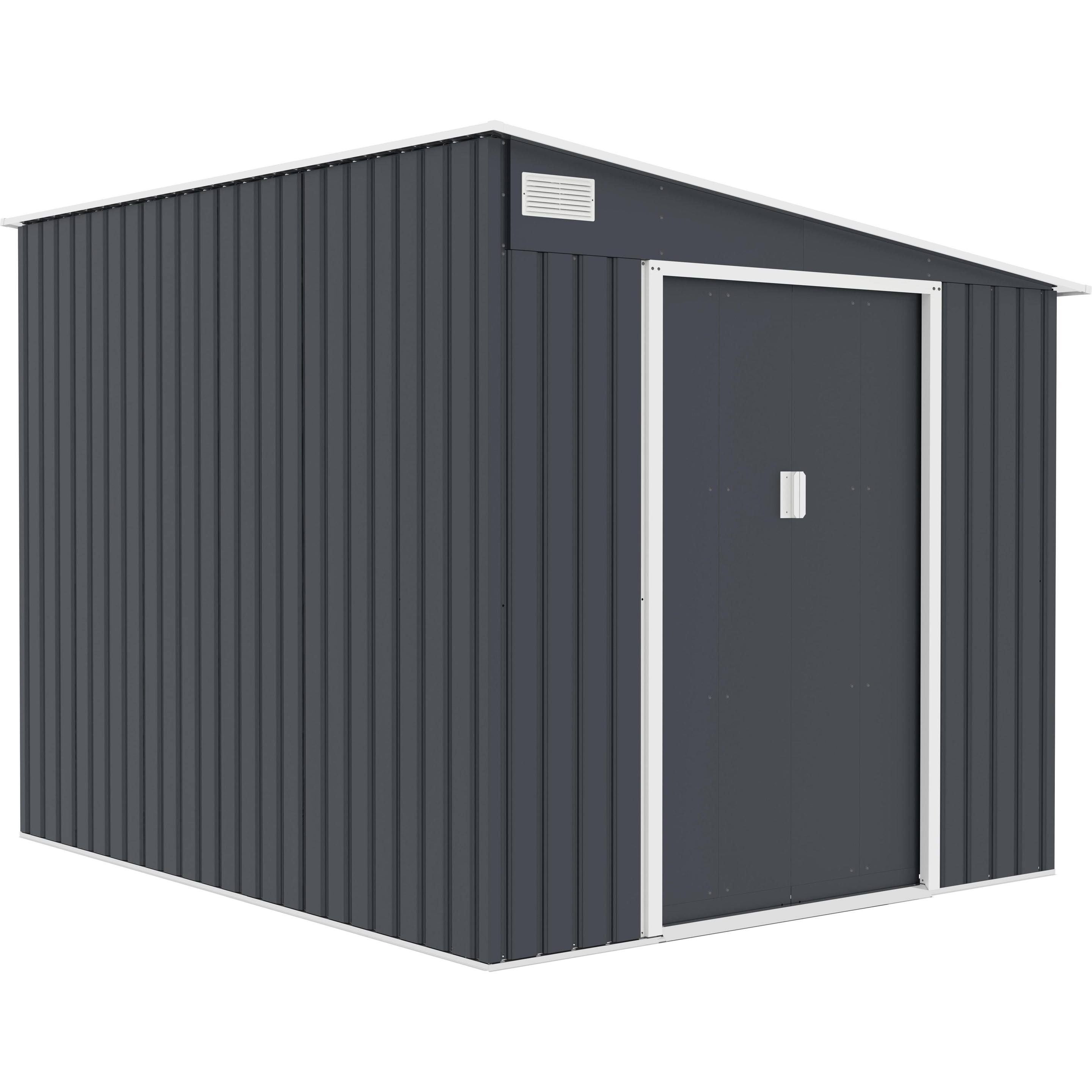 Vente-Unique Cabane de jardin Daustin L.203 X L.245 X H.193 Cm(Gris/Blanc)