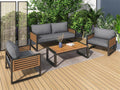 Salon Jardin Fer - Gris(Gris)