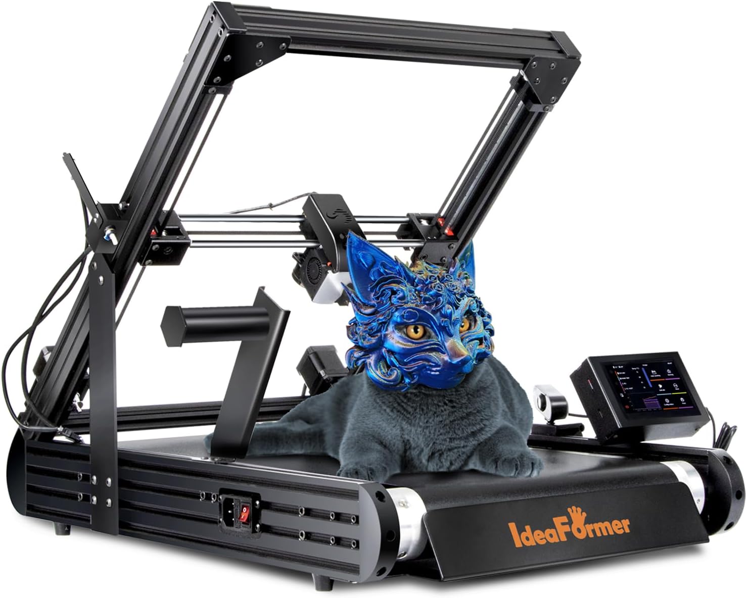 IdeaFormer IR3 V2 Imprimante 3D avec bande transporteuse, 250 x 250 mm, ceinture en métal Z infinie, machines d'impression 3D longues, pile et grand modèle, max 400 mm/s(Noir)
