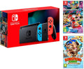 Nintendo Switch Console Rouge/Bleu Néon 32Go Pack + Mario Kart 8 Deluxe + Donkey Kong: Tropical Freeze(Rouge/Bleu)