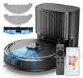 Vexilar Robot Aspirateur Laveur 5000Pa,Cleanova W11 Aspirateur Robot avec Vidange Automatique Poussière,Navigation LiDAR avec Cartographie,180min,(Noir/Gris)