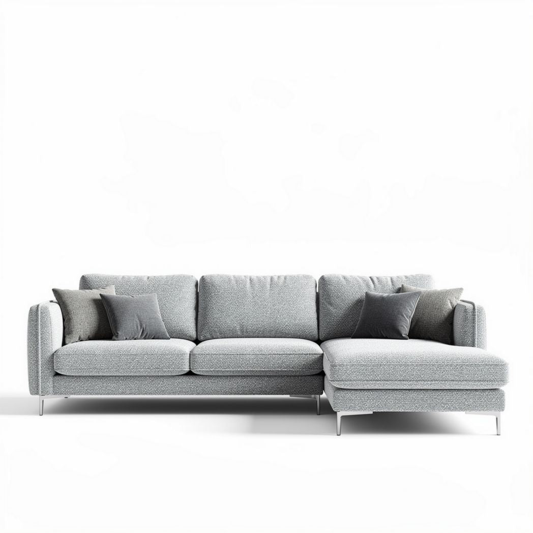 Canapé d'angle en tissu pour salon avec coussins rembourrés - 230 x 90 x 85
