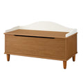 Banc de rangement coffre en bois composite et MDF blanc/marron 80x40x50 cm(Blanc/Marron)