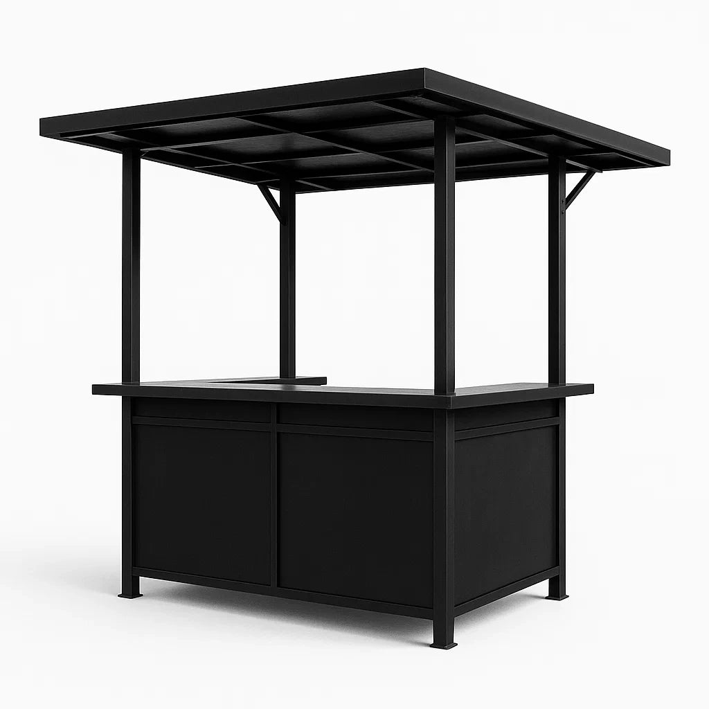 Pavillon de jardin avec bar en métal noir(Noir)