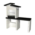Barbecue Grado sarom en béton allégé avec ample table latérale 160x 60x170,7 cm(Blanc/Noir)