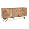 Buffet Raida avec structure en bois d'acacia, mobilier de style moderne(3 Portes)