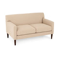 Canapé 2 places tissu beige pieds bois massif(Beige)