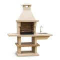 Barbecue avec évier intégré beige 180x70x220 cm(Beige)