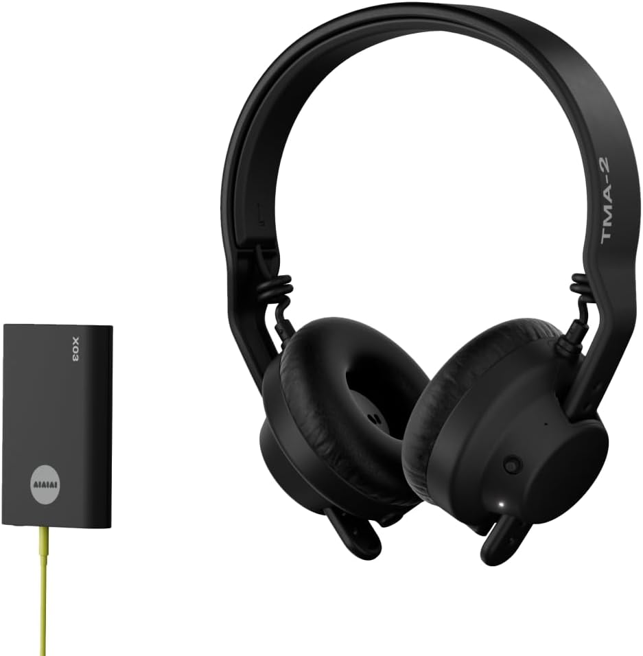 Aiaiai TMA-2 DJ Wireless - Casque DJ sans Fil Professionnel avec Audio sans Fil à Faible Latence, Plus de 25h d'autonomie, Design Durable et léger, Coussinets Haute Isolation et Bluetooth intégré.(Noir)