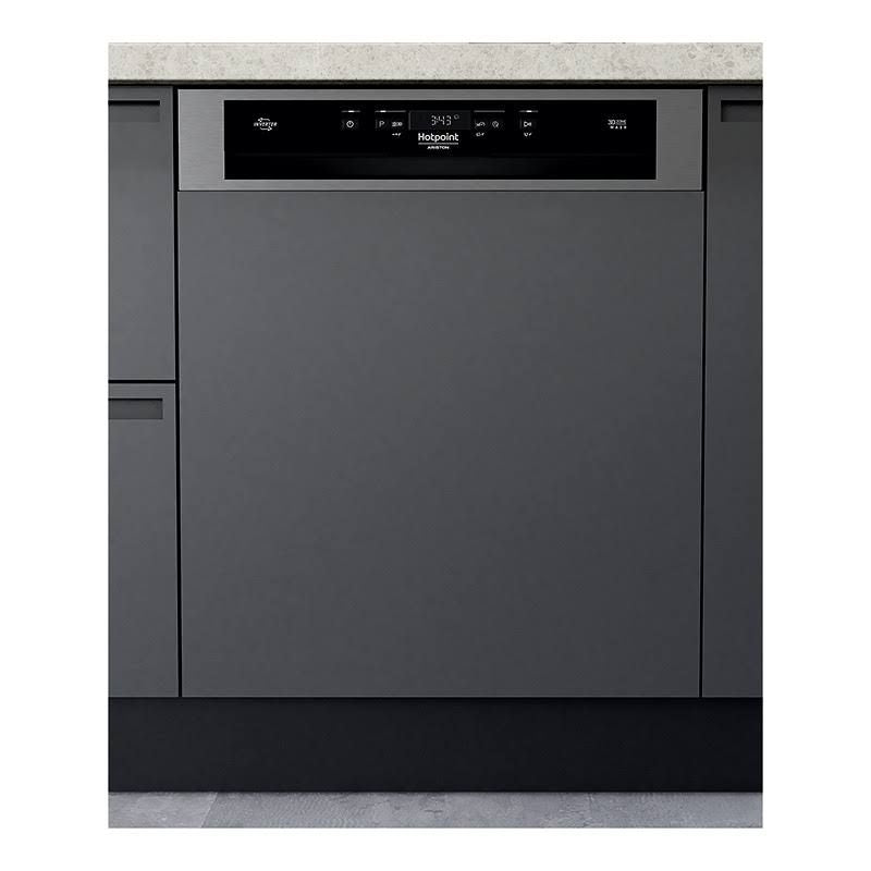 Lave-vaisselle Semi-intégrable Hotpoint Ha3pb14bn7a0x(Gris/Noir)