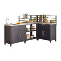 sweeek Cuisine extérieure 4 modules acier inoxydable(Noir/Gris)