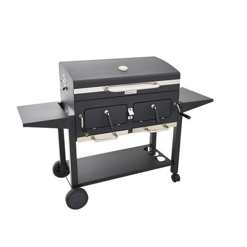 Barbecue king size 2 foyers indépendants Centaurus NATERIAL(Noir/Argent)