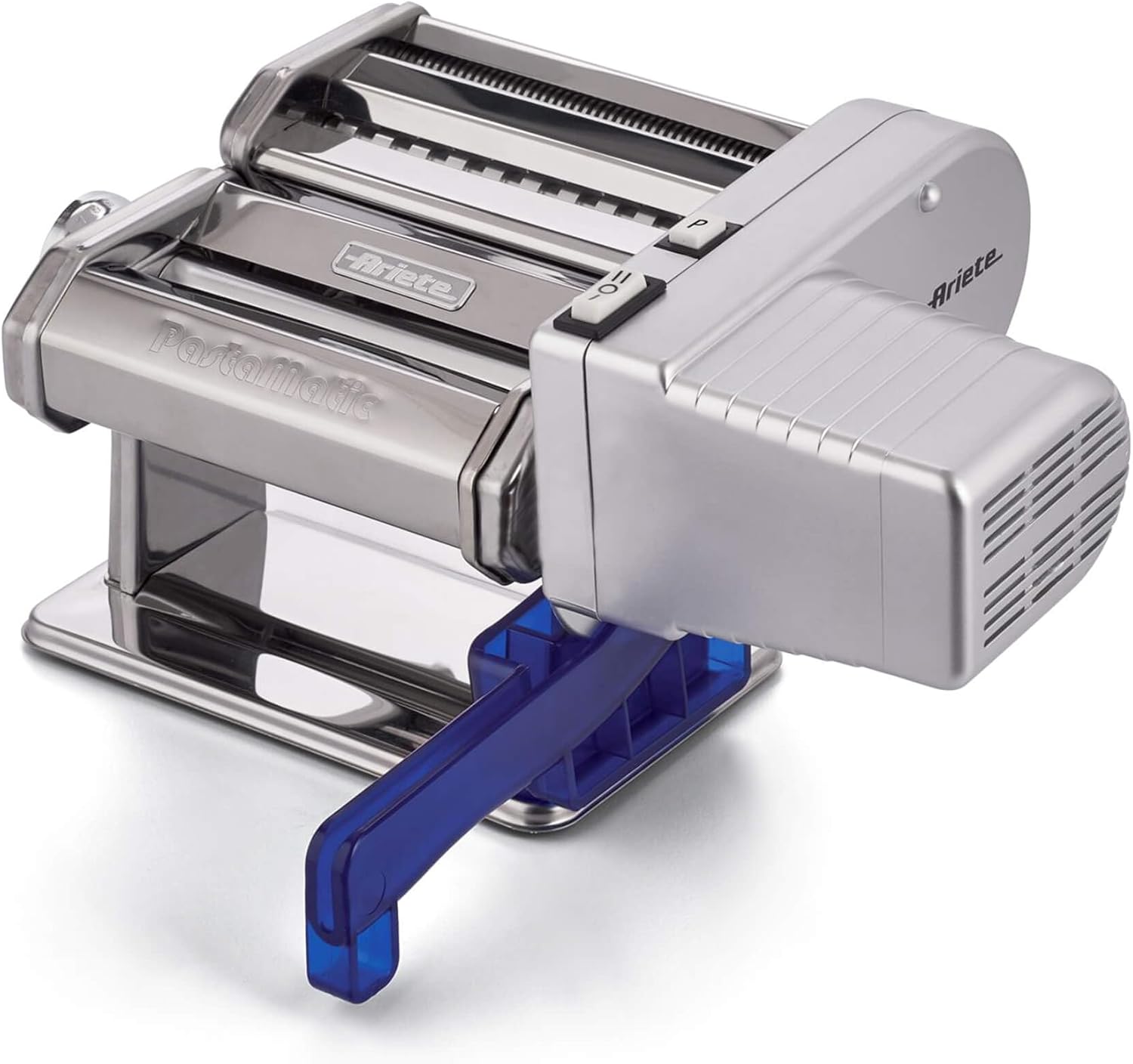 Ariete Pastamatic 1593, Electric Pasta Machine, 2 Speeds + Pulse, 9 Variable Thicknesses, 5 Dough Shapes, Fixing Clamp and Crank Included, 90 W(Pastamatic 1593)