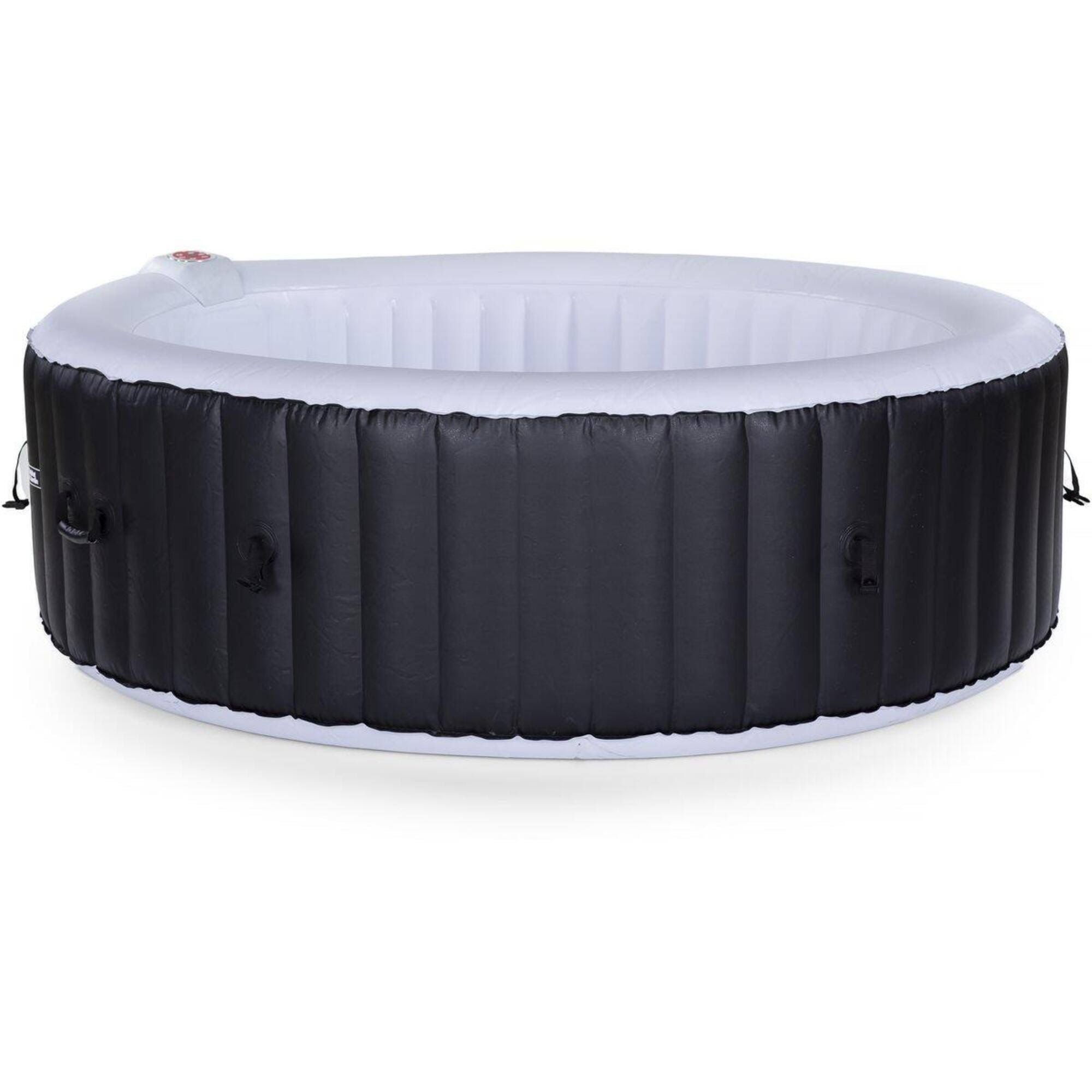 Habitat et Jardin - Inflatable Spa Saint Tropez PVC - 6 Seater - Black(Noir/Blanc)