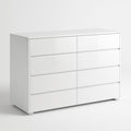 Commode 8 tiroirs Blanc MDF Laqué 120x40x76 cm(Blanc)
