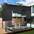 id market Pergola Édition Spéciale toit rétractable 3x3 M et 4 Stores gris(Gris)